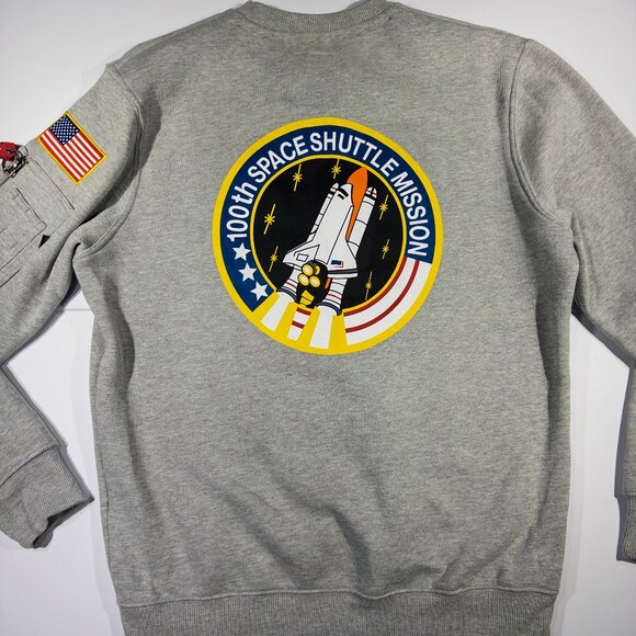 Alpha Industries Men's Space Shuttle Sweatshirt Gray - Size Small - Picture 2 of 10